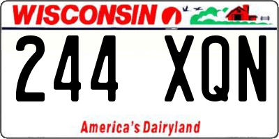 WI license plate 244XQN