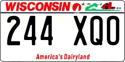 WI license plate 244XQO