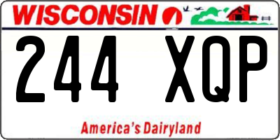 WI license plate 244XQP