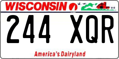 WI license plate 244XQR