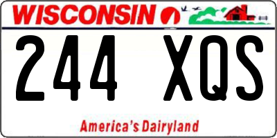 WI license plate 244XQS