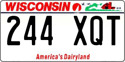 WI license plate 244XQT