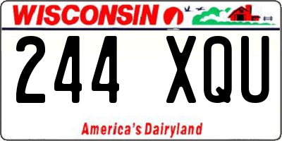 WI license plate 244XQU