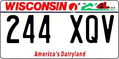 WI license plate 244XQV