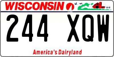 WI license plate 244XQW