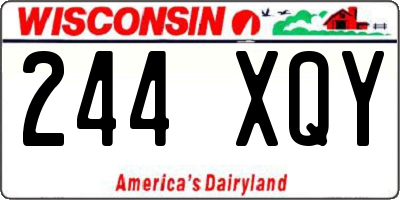WI license plate 244XQY