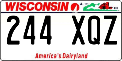 WI license plate 244XQZ