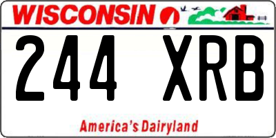 WI license plate 244XRB