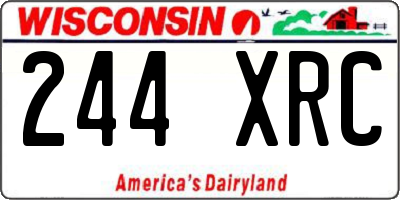 WI license plate 244XRC