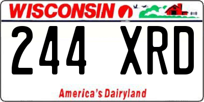 WI license plate 244XRD