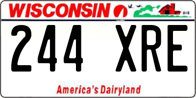 WI license plate 244XRE