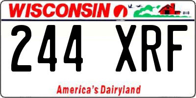 WI license plate 244XRF