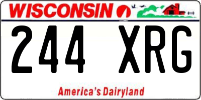 WI license plate 244XRG