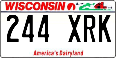 WI license plate 244XRK