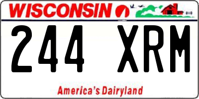 WI license plate 244XRM