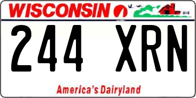 WI license plate 244XRN