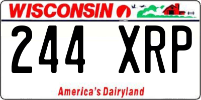 WI license plate 244XRP
