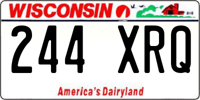 WI license plate 244XRQ