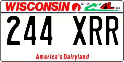 WI license plate 244XRR