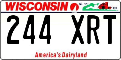 WI license plate 244XRT