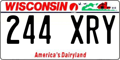 WI license plate 244XRY