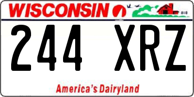 WI license plate 244XRZ