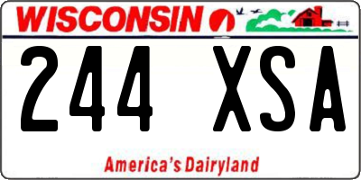 WI license plate 244XSA