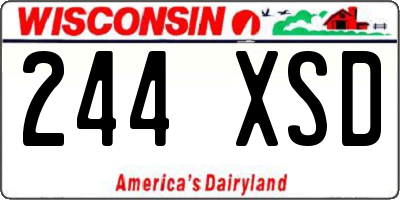 WI license plate 244XSD