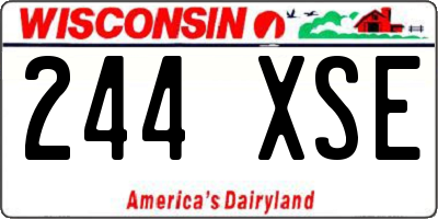 WI license plate 244XSE