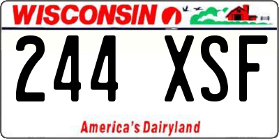 WI license plate 244XSF