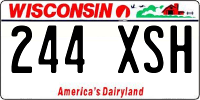 WI license plate 244XSH