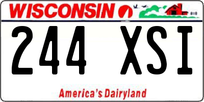 WI license plate 244XSI