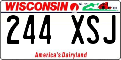 WI license plate 244XSJ