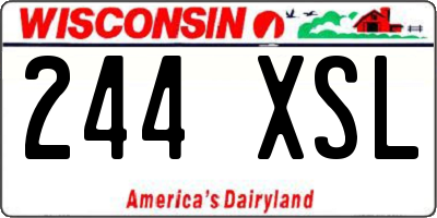WI license plate 244XSL
