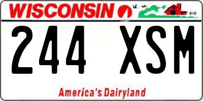 WI license plate 244XSM