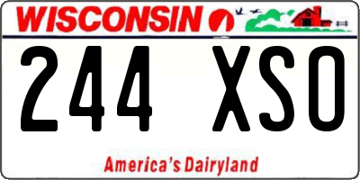 WI license plate 244XSO