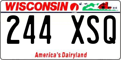 WI license plate 244XSQ