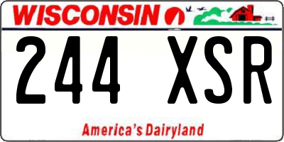 WI license plate 244XSR