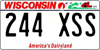 WI license plate 244XSS