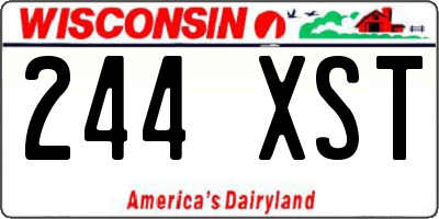 WI license plate 244XST