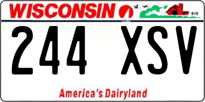WI license plate 244XSV