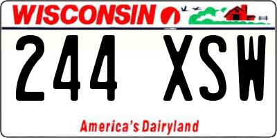 WI license plate 244XSW