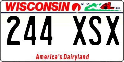 WI license plate 244XSX