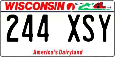 WI license plate 244XSY