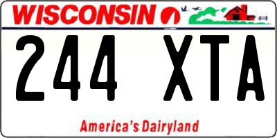 WI license plate 244XTA