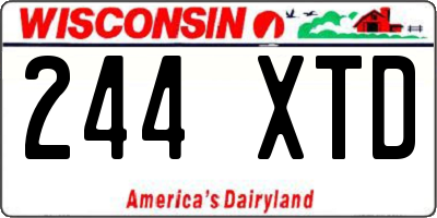 WI license plate 244XTD