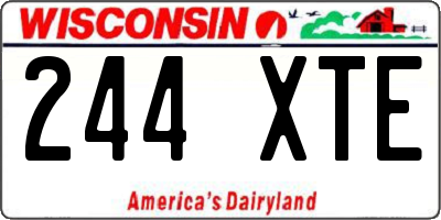 WI license plate 244XTE
