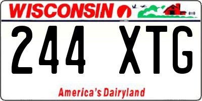 WI license plate 244XTG