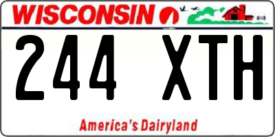 WI license plate 244XTH