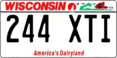 WI license plate 244XTI